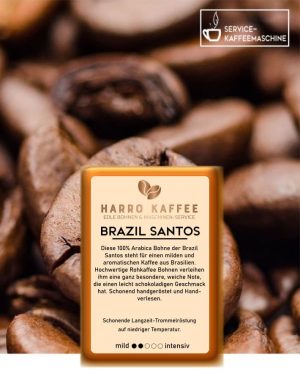 Brazil Santos Kaffeebohnen: Premium Kaffee online bestellen von Harro Kaffee Onlineshop