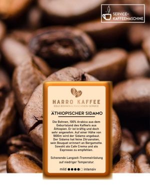Äthiopischer Sidamo Kaffeebohnen online bestellen von Harro Kaffee Onlineshop