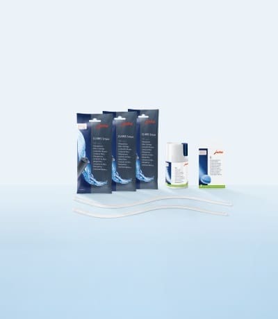 Jura Care Kit mit Reinigungsmitteln, Zubehör und Ersatzteilen, wie Milch Schläuche, Filterpatronen und Reinigungstabletten